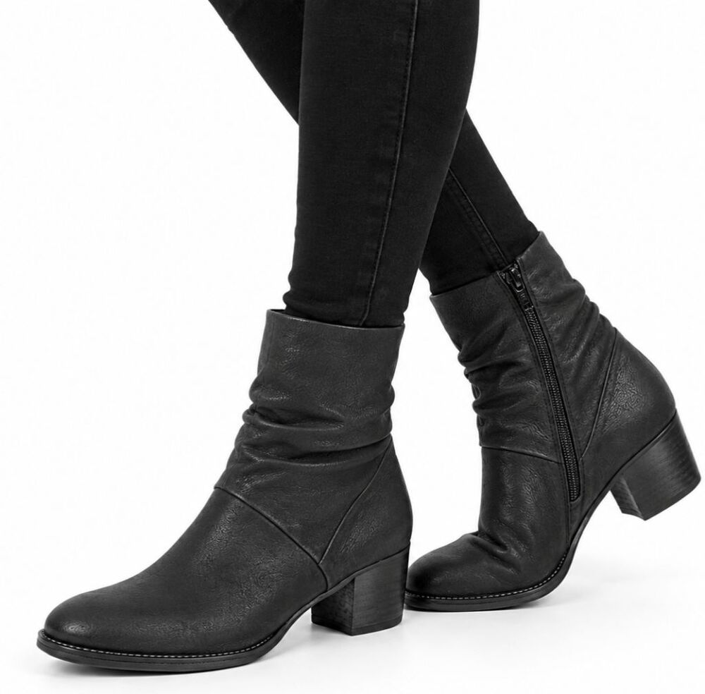 PAUL GREEN Brianna Black Slouch Bootie Size 5.5(US8)